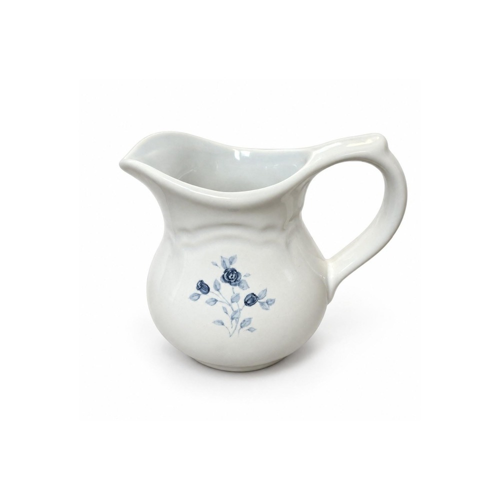 Pfaltzgraff Poetry Glossy Blue Rose Creamer Pitcher 024 USA
